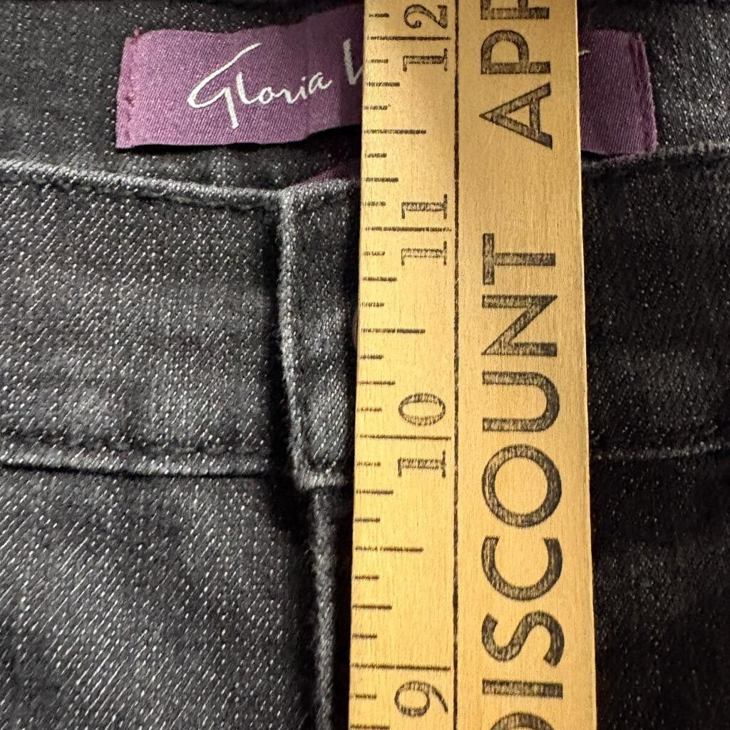 Gloria Vanderbilt Amanda Jeans Womens 10 Long Black Denim High Rise Raw Hem