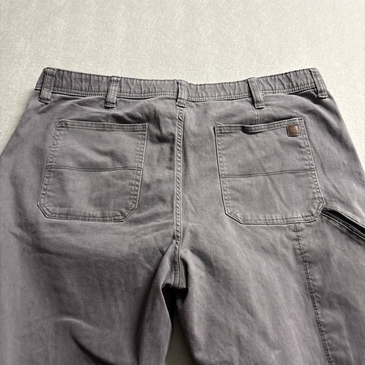Weatherproof Mens Stretch Canvas Pants Size 40x32 Forged Iron Gray Utility Chino