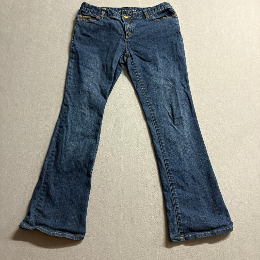 Michael Kors Studded Pocket Bootcut Jeans Womens Size 4 Blue Denim Stretch