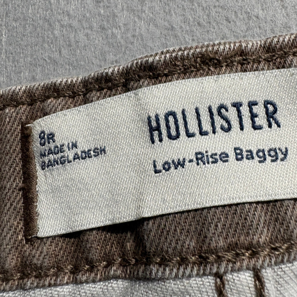 Hollister Low-Rise Baggy Jeans Womens 8R W29 Brown Cow Print Camo Wide Leg