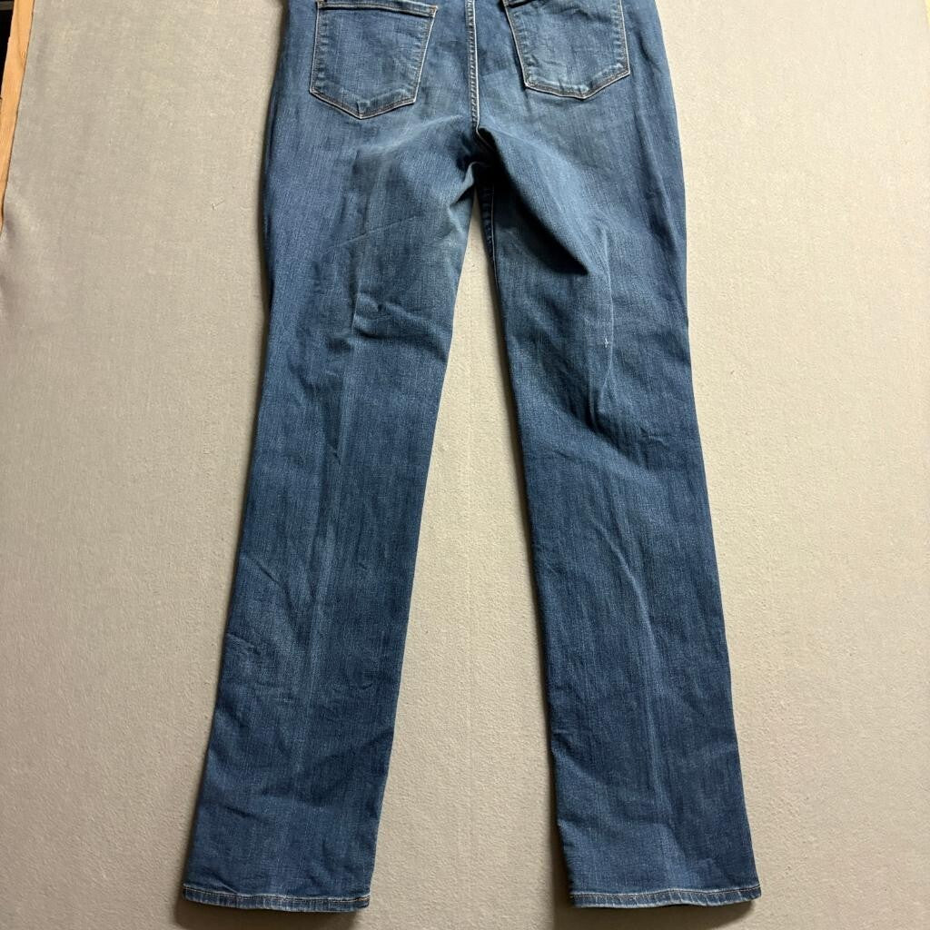 Eddie Bauer Curvy Straight Jeans Womens 12 Blue Denim Stretch Medium Wash