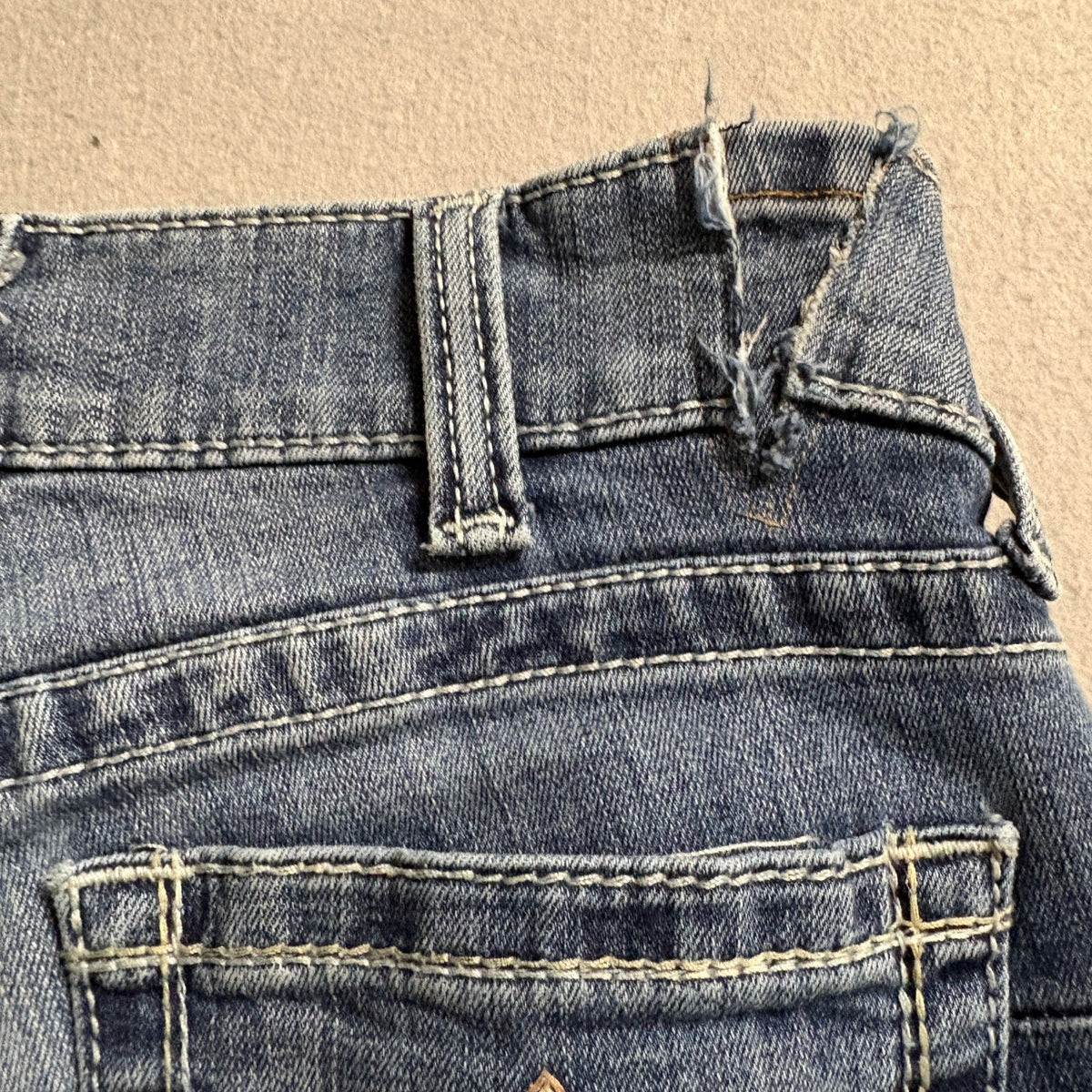 Ariat REAL Denim Jeans Womens 25S Blue Stretch Bootcut Mid Rise Distressed