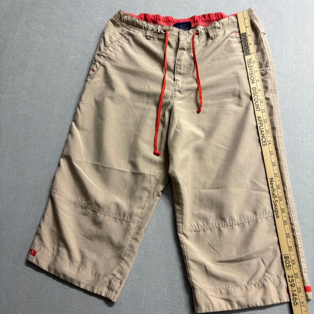 Catalina Mens Small Pueblo Khaki 3/4 Cargo Capri Board Shorts Drawstring