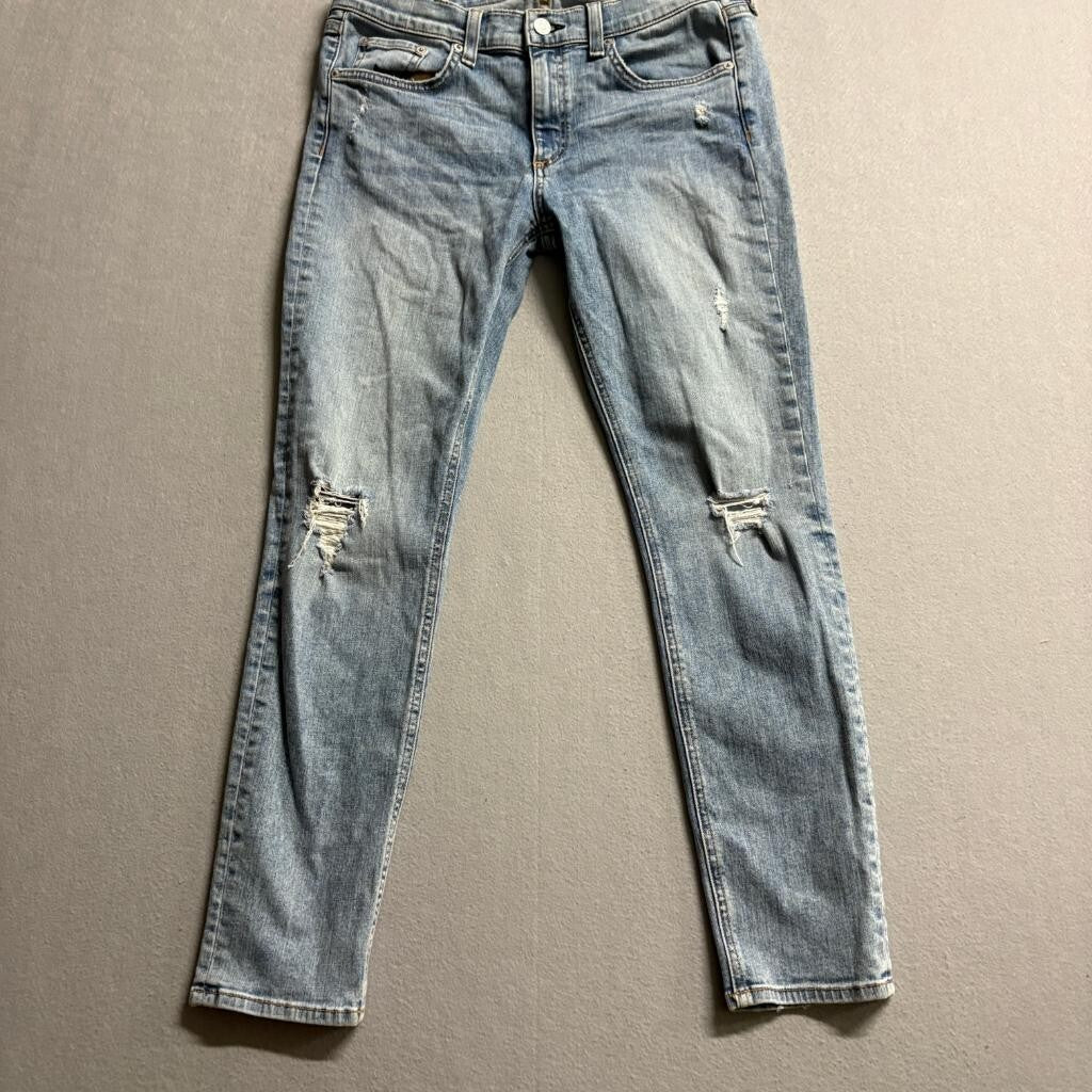 Rag & Bone Ankle Skinny Jeans Womens 30 Distressed Blue Denim Stretch