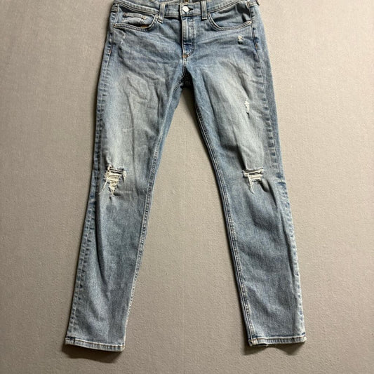 Rag & Bone Ankle Skinny Jeans Womens 30 Distressed Blue Denim Stretch