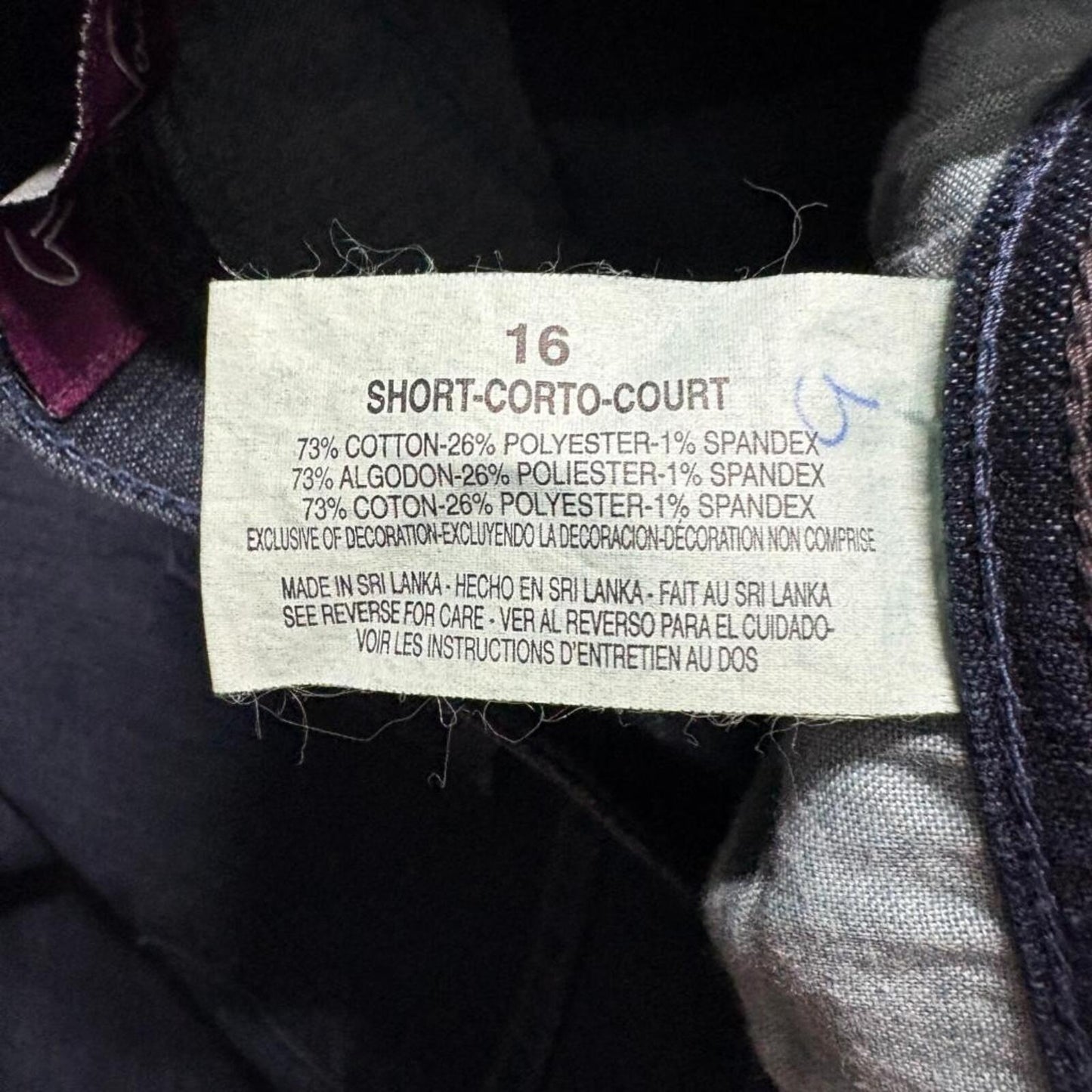 Gloria Vanderbilt Amanda Jeans Womens 16 Short Blue Denim Classic Fit Straight