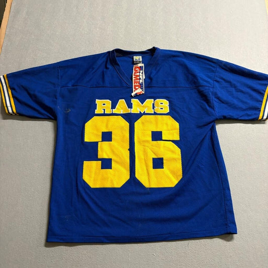 Vintage Los Angeles Rams Competitor Mesh Jersey Mens XL Blue Yellow 36 USA Made