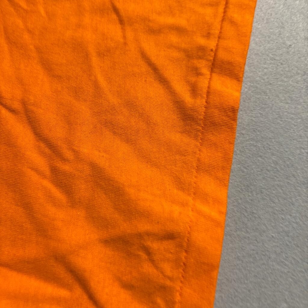 Vintage Tubular Blank T-Shirt Mens XL Orange Single Stitch Made in USA Cotton