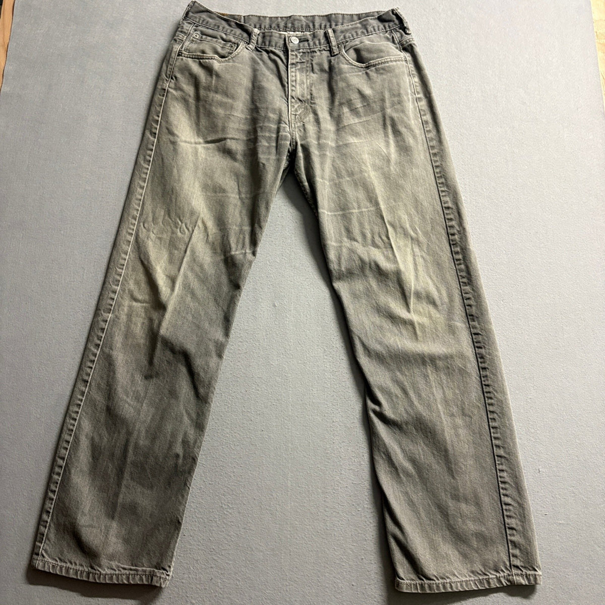 Levi's 569 Loose Straight Jeans Mens 34x34 Gray Denim Pants Actual 34x30.5
