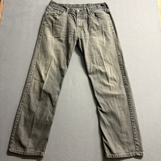 Levi's 569 Loose Straight Jeans Mens 34x34 Gray Denim Pants Actual 34x30.5