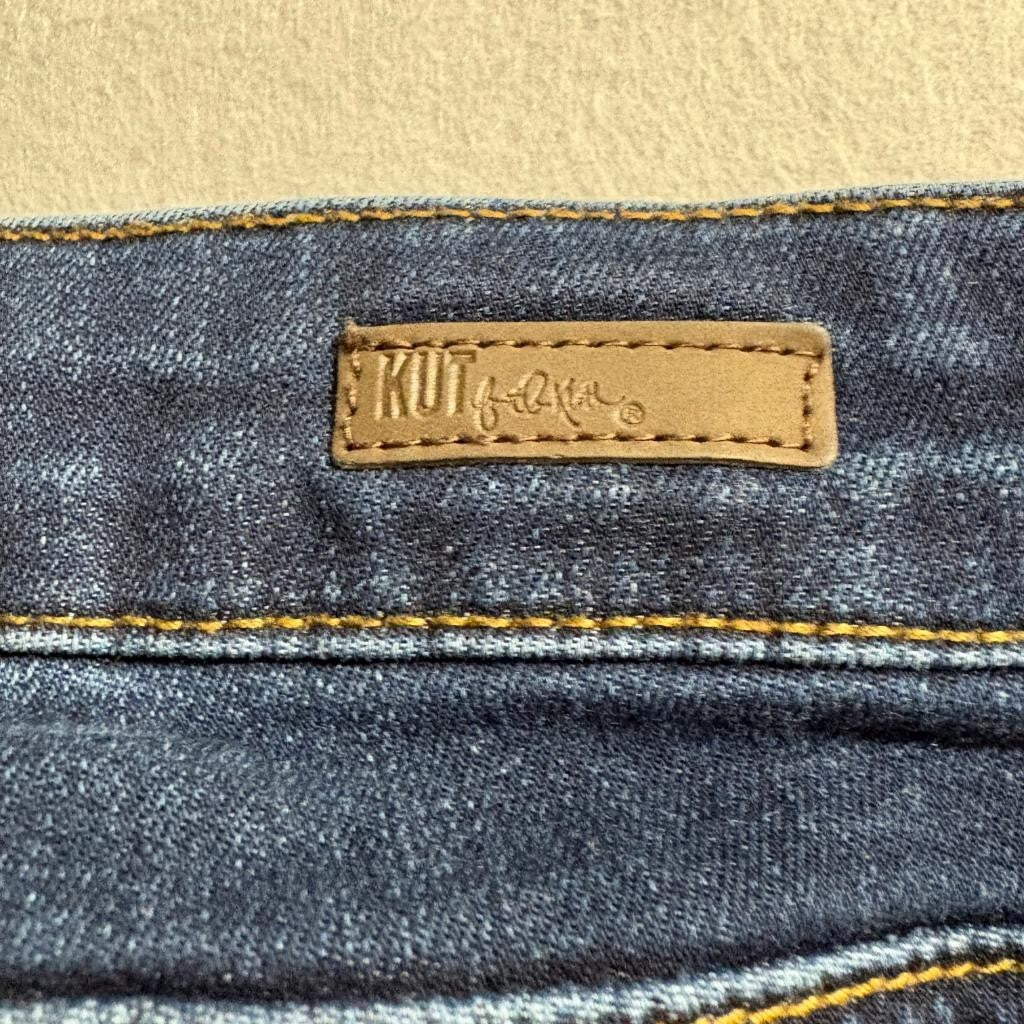 Kut from the Kloth Connie Ankle Skinny Jeans Womens Size 0 Blue Denim Frayed Hem