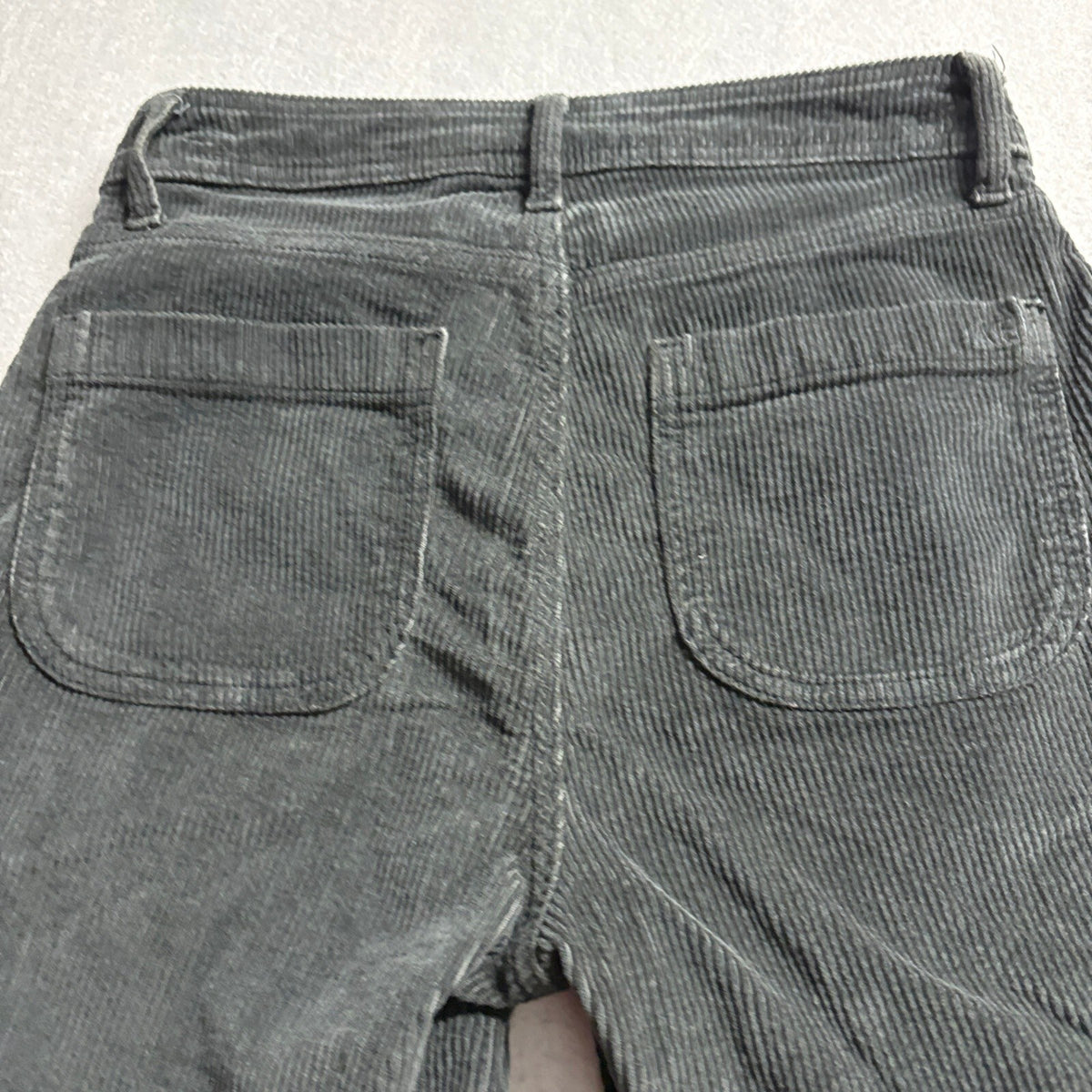American Eagle Corduroy Cargo Pants Womens Size 00 Regular Gray Wide Leg Stretch
