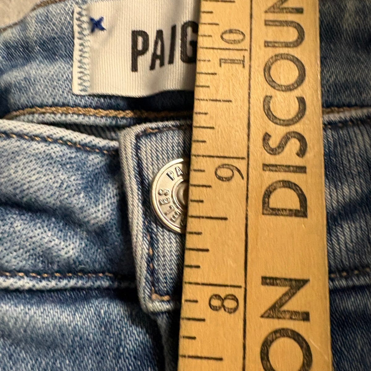 PAIGE Cindy High Rise Straight Leg Jeans Womens Size 25 Blue Denim Raw Hem