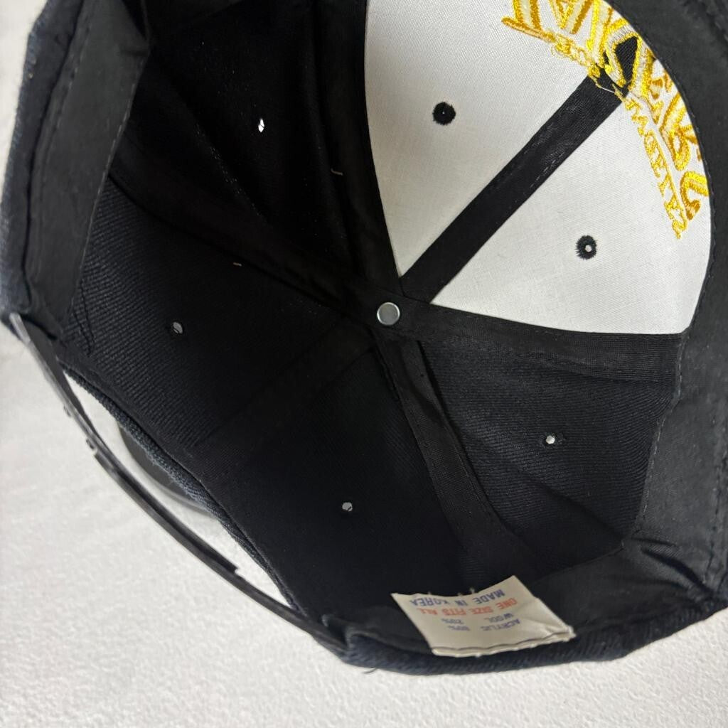 Vintage Los Angeles Lakers Snapback Hat Black Wool Blend Green Under Visor Cap