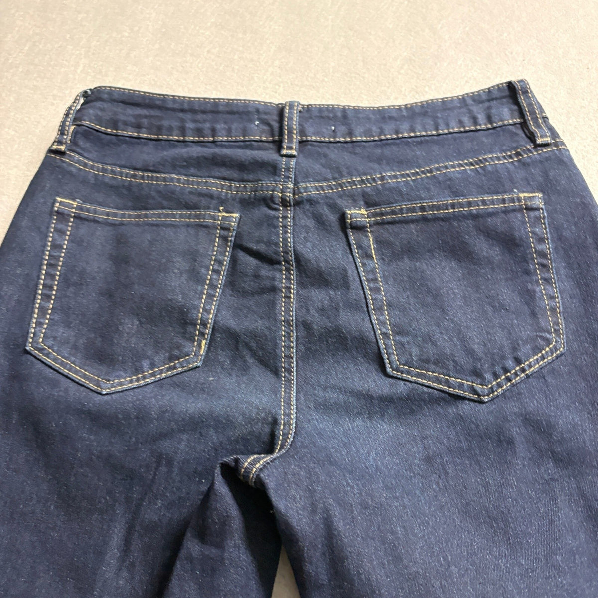 Almost Famous Women Bootcut Flare Jeans Size 7 Dark Wash Blue Stretch Denim