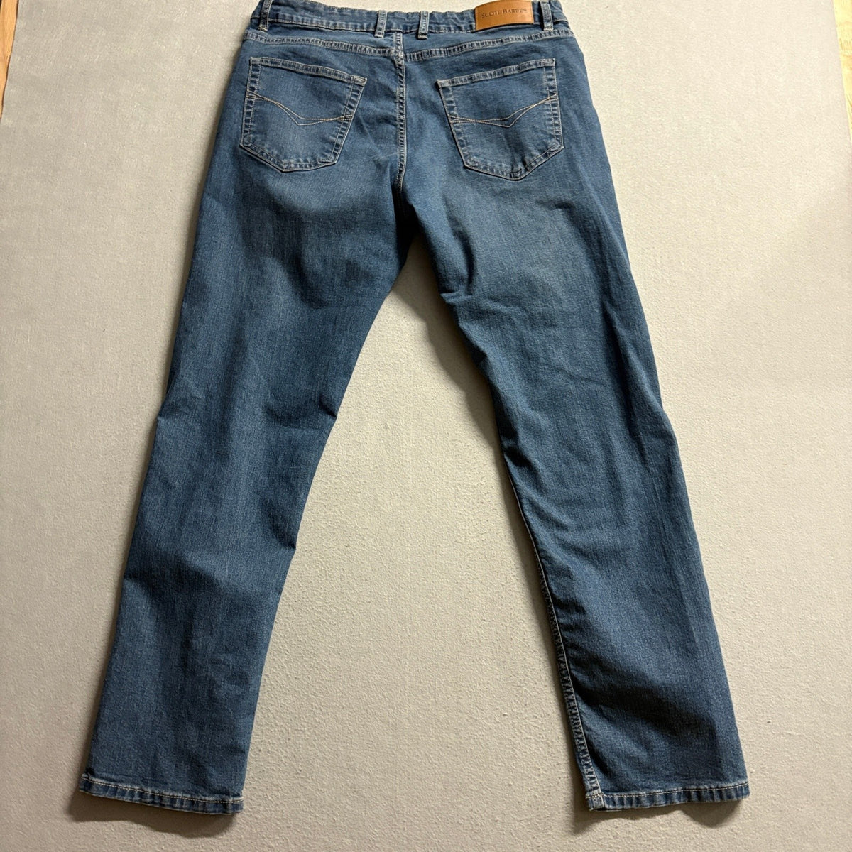 Scott Barber Straight Fit Jeans Mens 34x32 Blue Denim Stretch Pants