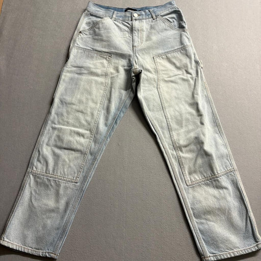 RSQ Utility Carpenter Jeans Womens 28x30 Light Wash Blue Denim Double Knee Pants