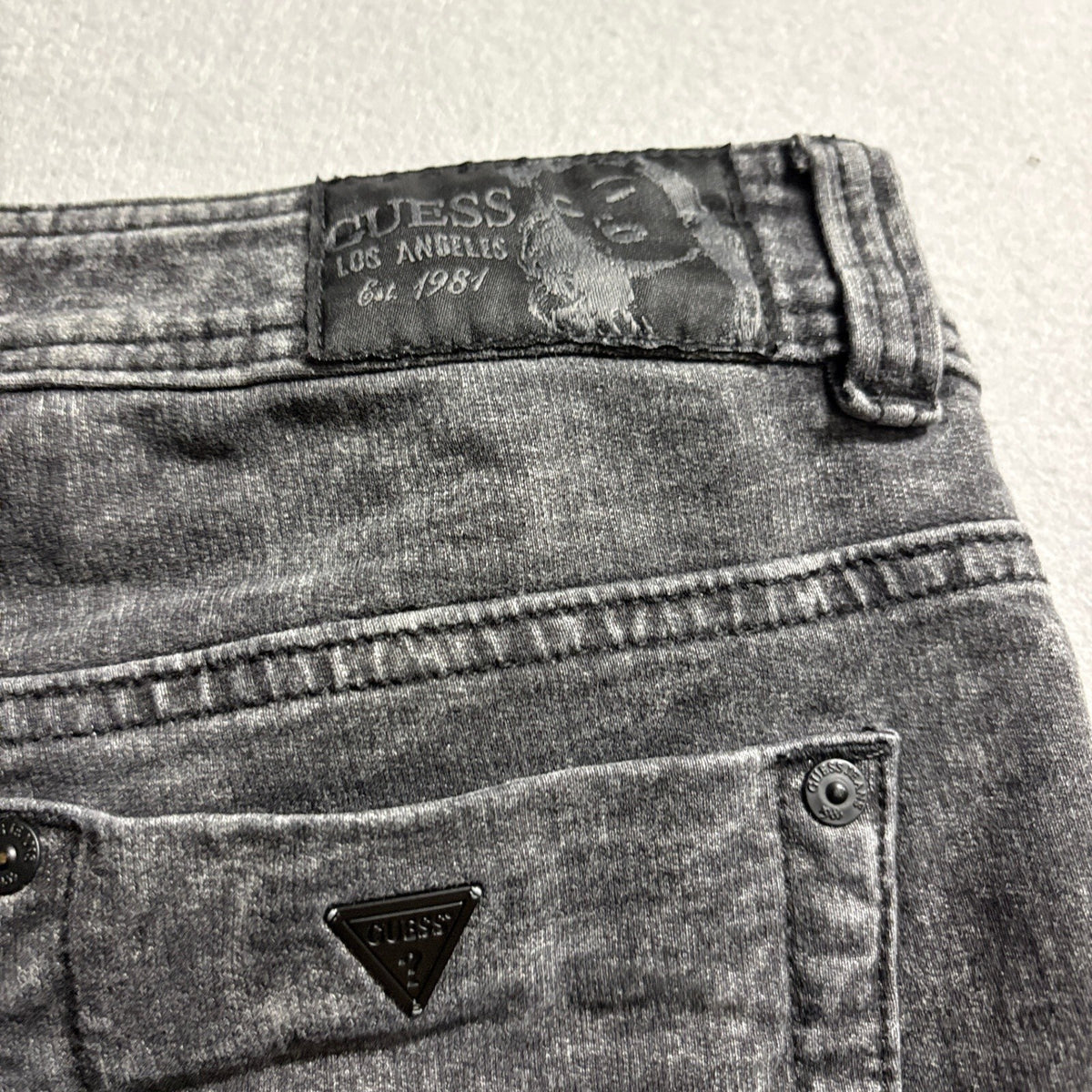 GUESS Jeans Womens Size 28 Gray Acid Wash Skinny Denim Pants Stretch