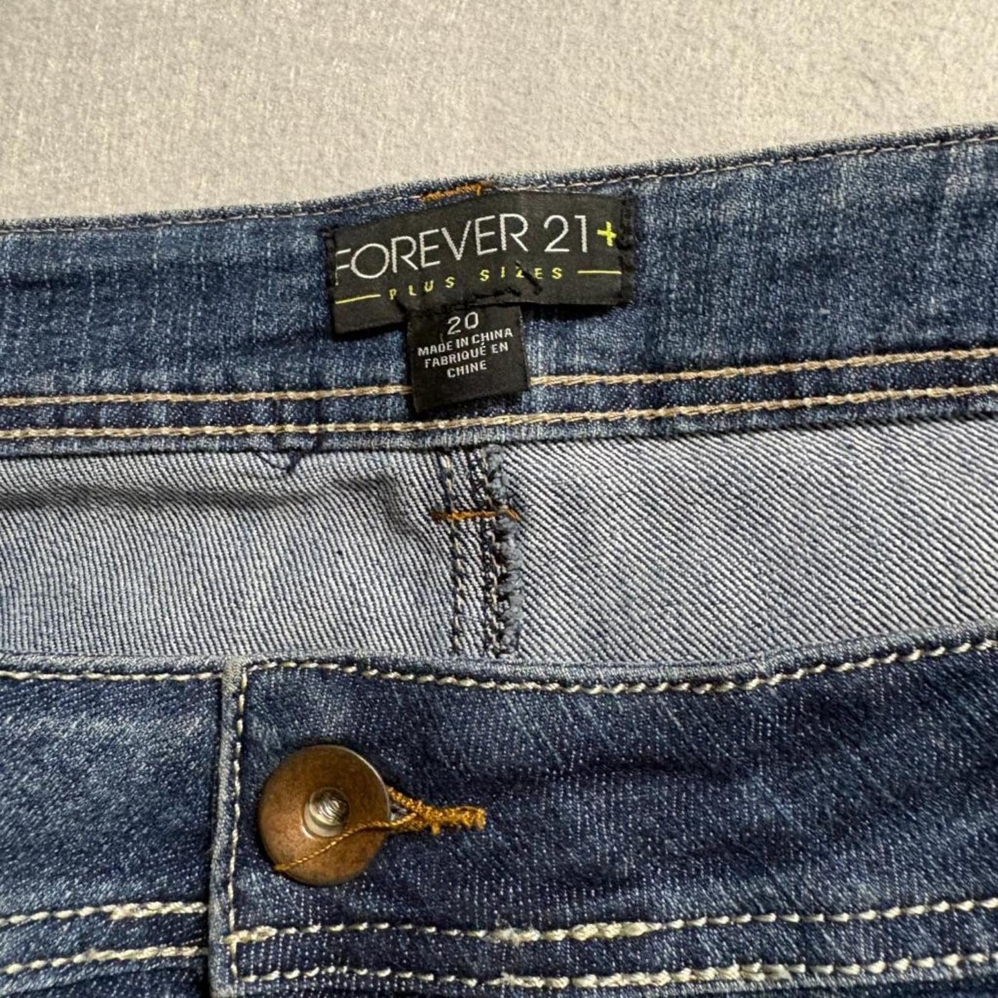 Forever 21 Plus Size 20 Bootcut Jeans Womens Blue Denim Stretch Mid Rise