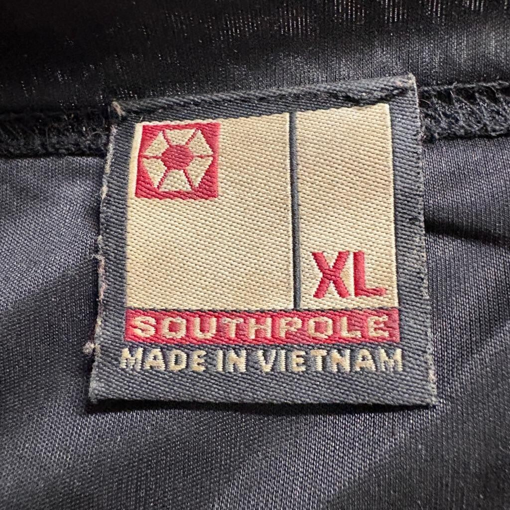 Southpole Shirt Mens XL Black Polyester Short Sleeve Crew Neck Graphic Tee