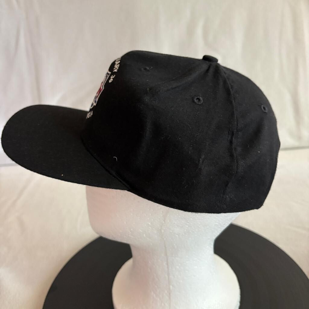 Vintage Super Bowl XXXIV 2000 Atlanta Georgia Logo 7 Snapback Hat Cap Black