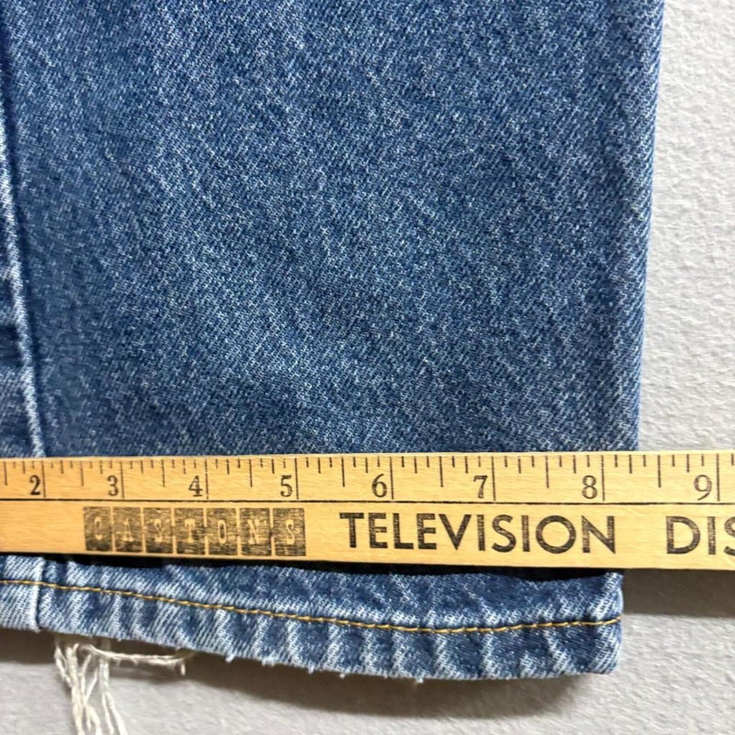 Levis 505 Regular Fit Jeans Mens 36x32 Blue Denim Straight Leg Distressed Hems
