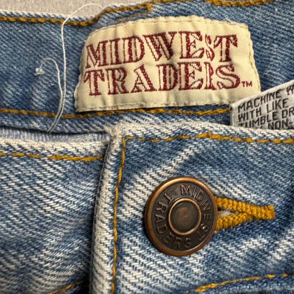 Midwest Traders Vintage Mom Jeans Womens 16 Petite Blue Denim High Rise Tapered