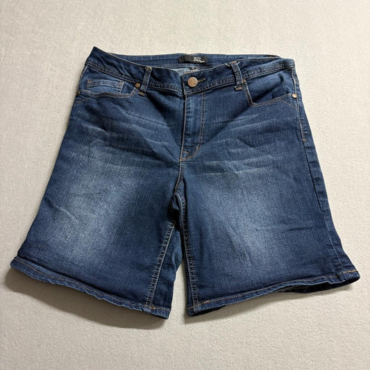 1822 Denim Bermuda Shorts Womens Size 14 Blue Stretch Denim Mid Rise Casual