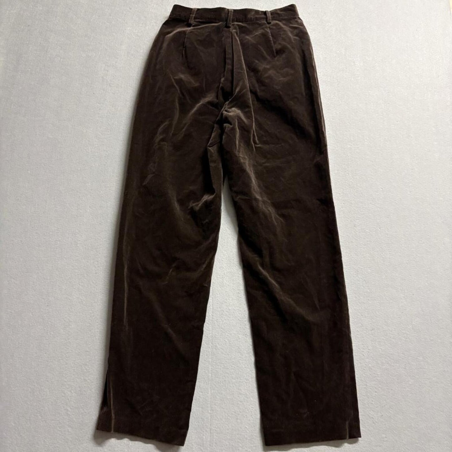 Petite Sophisticate Velvet Pants Womens 4 Brown Cotton Straight Leg Vintage NWT