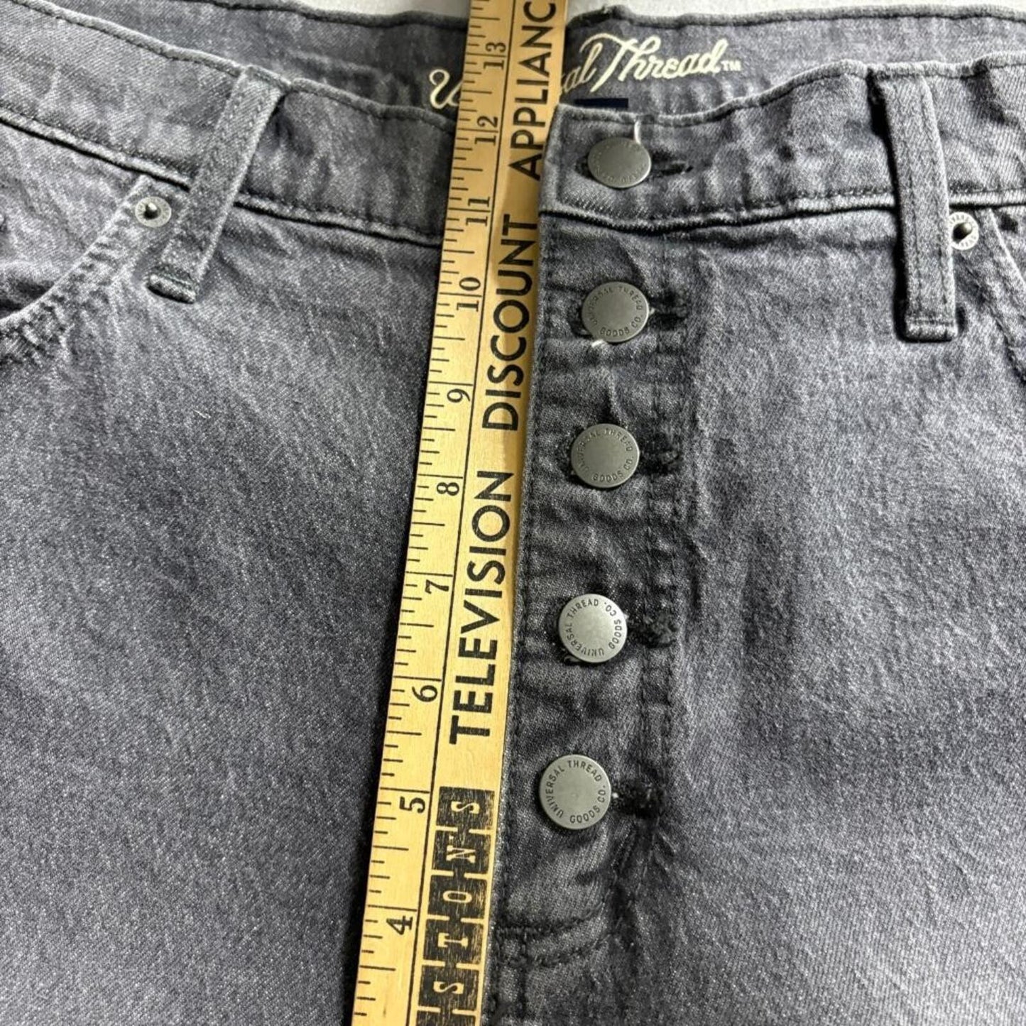 Universal Thread Jeans Womens 16/33R Gray High Rise Wide Leg Button Fly Crop