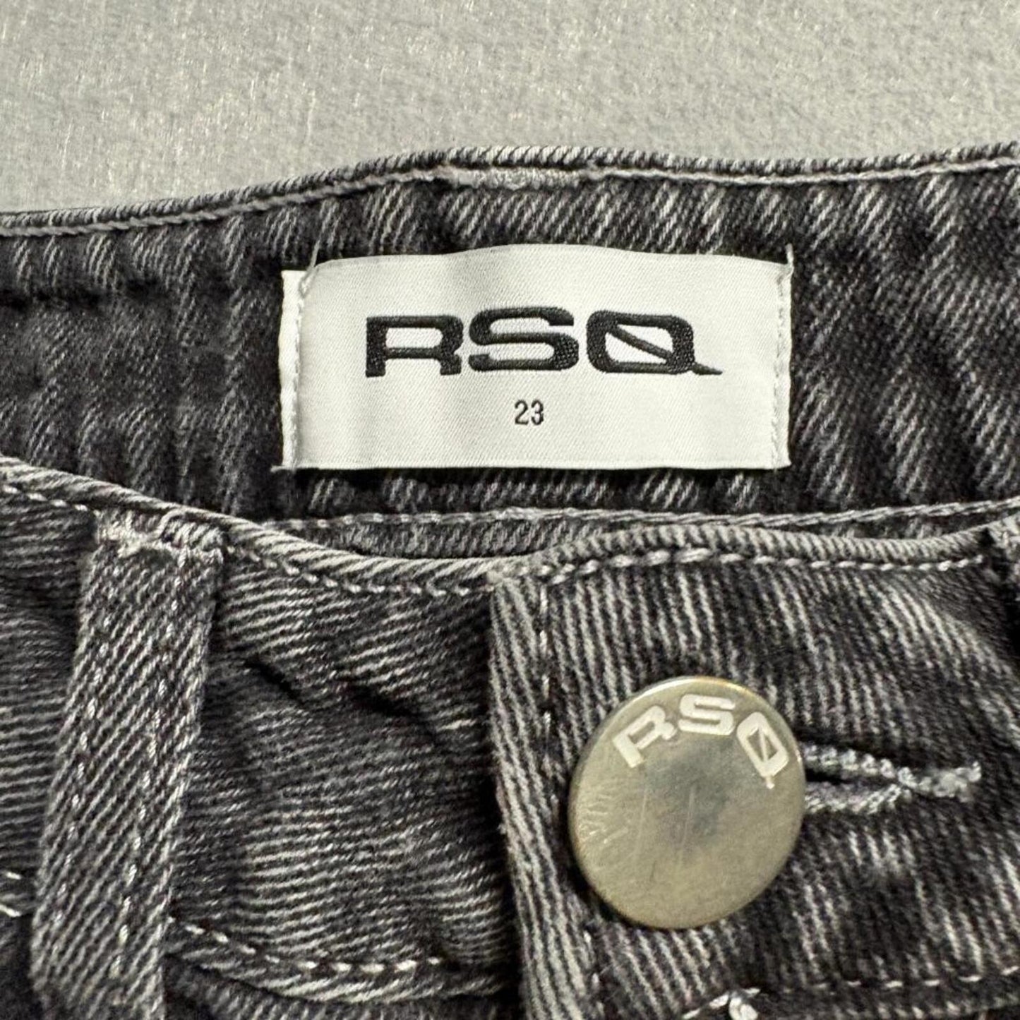 RSQ Cargo Jeans Womens 23 Black Acid Wash High Rise Carpenter Denim Utility