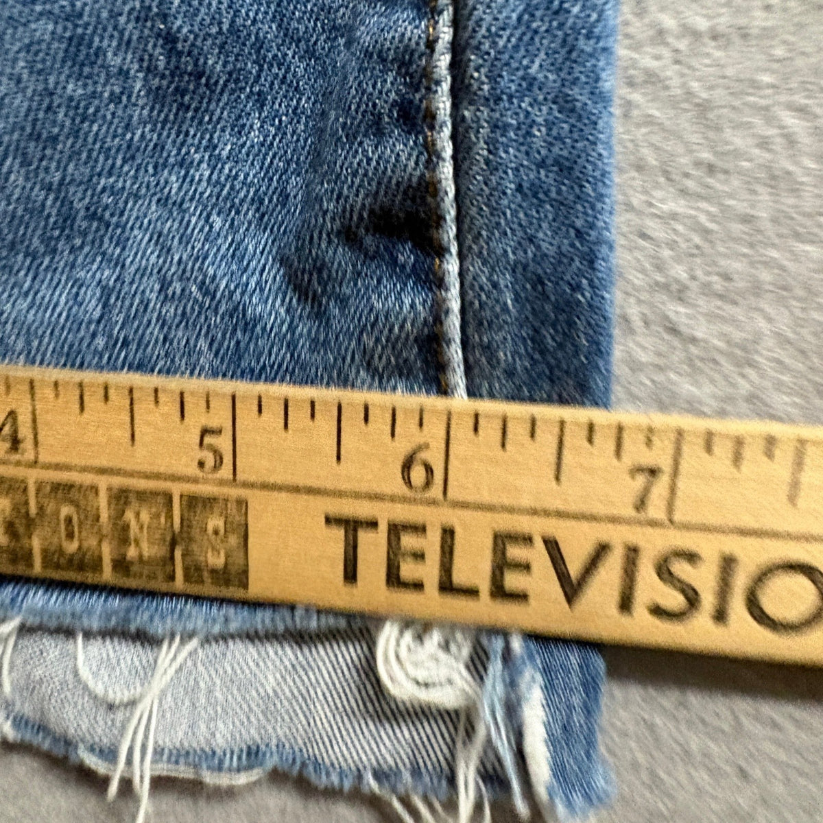 Madewell The High-Rise Slim Boyjean Jeans Womens 27 Blue Distressed Raw Hem