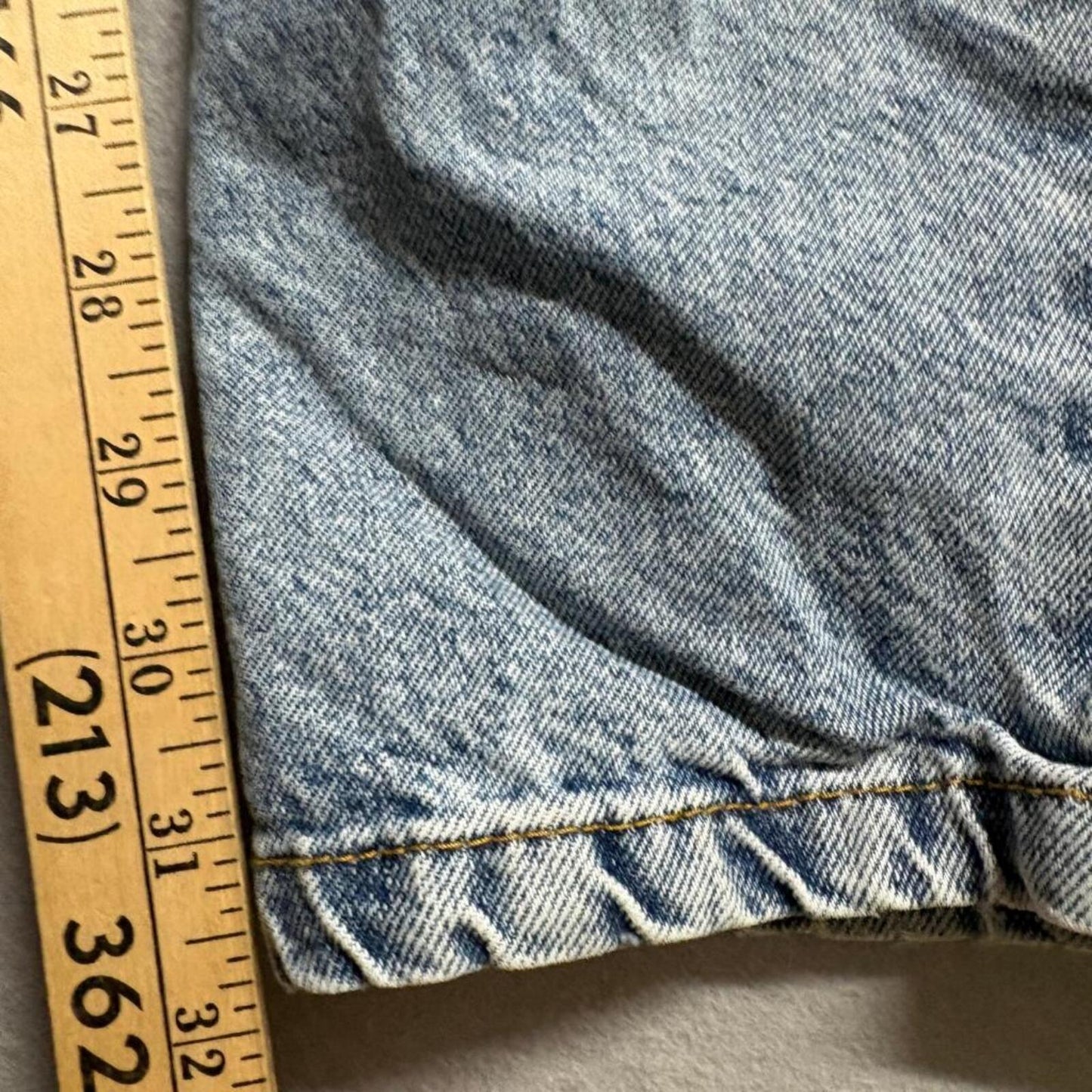 Cotton On Long Straight Leg Jeans Womens US 4 Blue Acid Wash Distressed Ripped