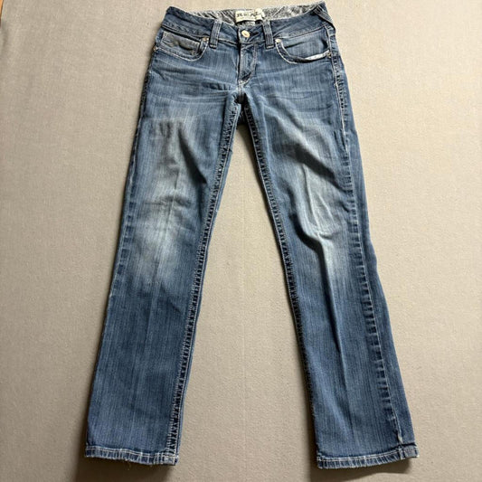 Ariat Real Denim Womens Jeans Size 29S Blue Bootcut Mid Rise Stretch Distressed