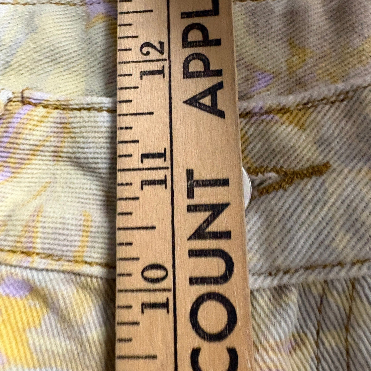 Unbranded Floral Acid Wash Jeans Womens L Yellow Purple High Rise Wide Leg