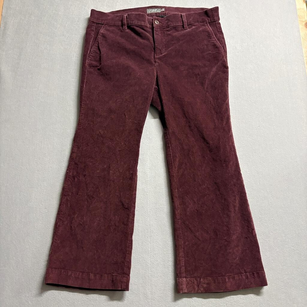 Torrid Corduroy Pants Womens Plus 16S Burgundy Purple Stretch Wide Leg Crop