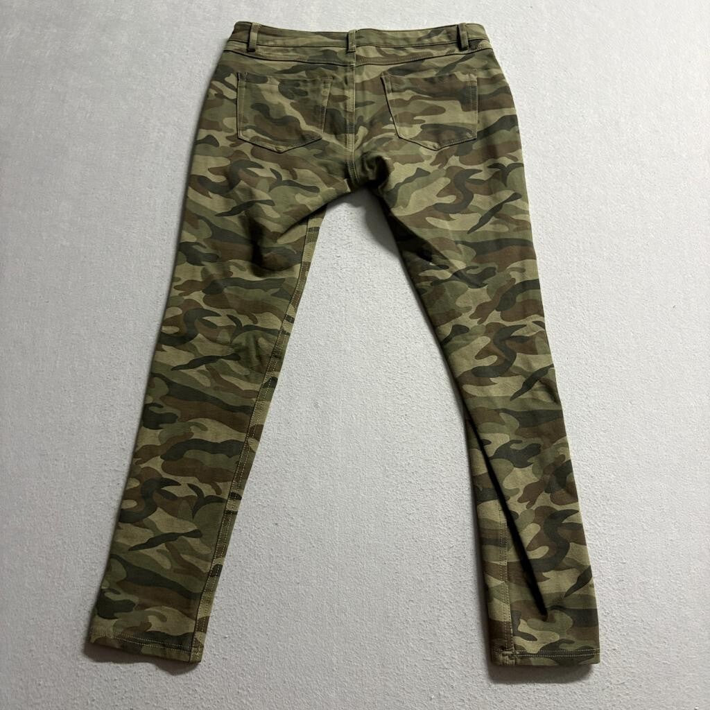 Denim Blvd Camo Skinny Pants Womens Large Green Camouflage Stretch Rayon Blend
