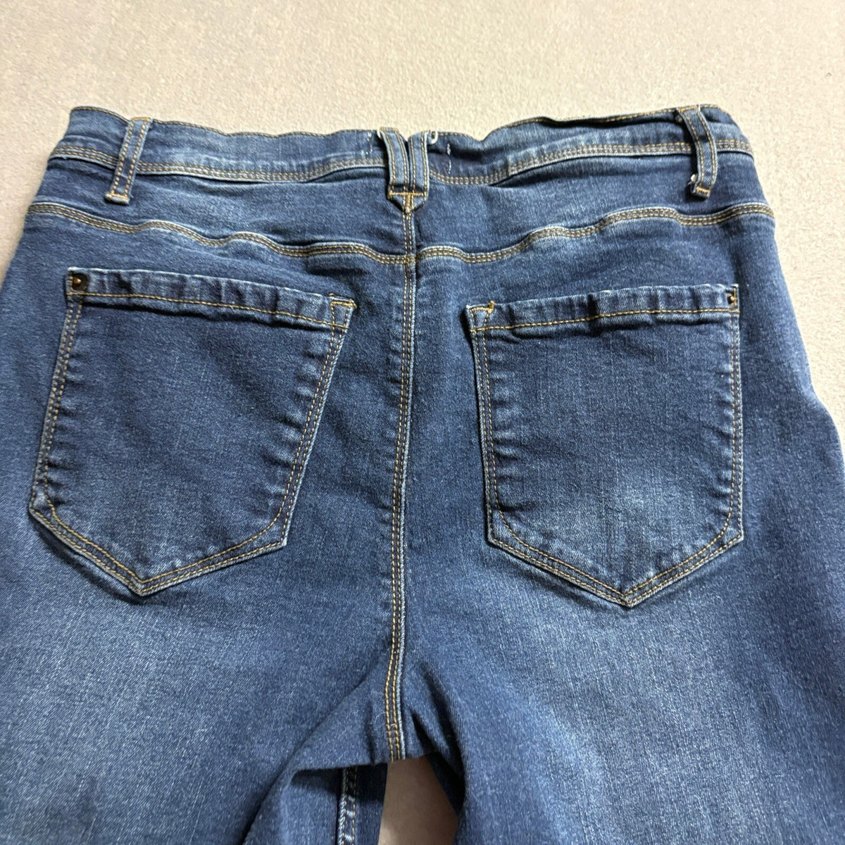 Curve Appeal Jeans Womens 8/29 Blue Denim Wide Leg Stretch Crop High Rise