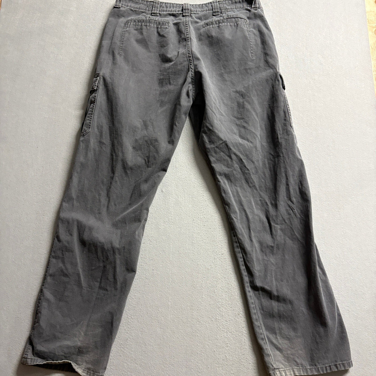 Wrangler Relaxed Fit Cargo Pants Mens 34x30 Gray Cotton Twill Utility Workwear