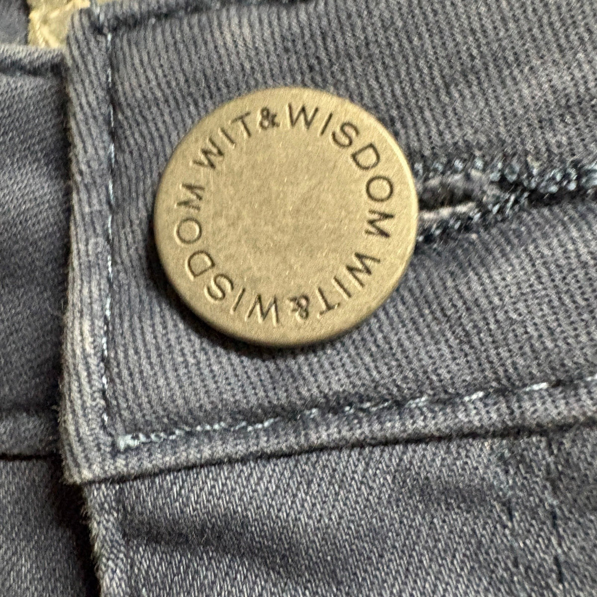 Wit & Wisdom Pants Womens Size 2 Blue Utility Cargo Stretch Skinny Ankle Chino