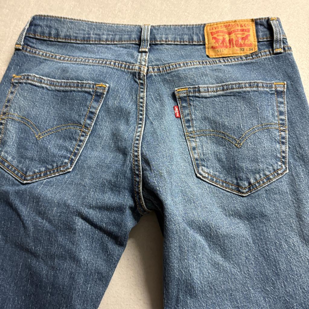 Levis 511 Slim Jeans Mens 32x34 Medium Wash Blue Stretch Denim Pants