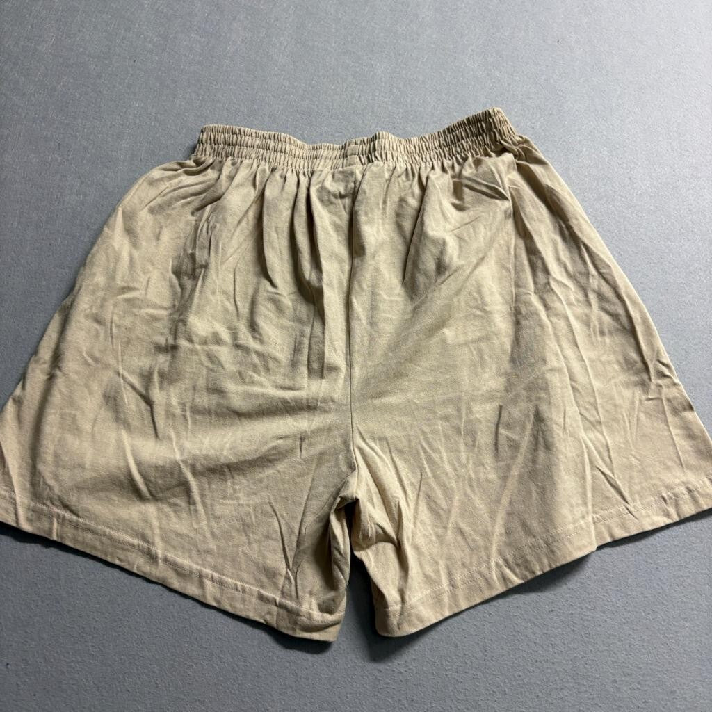 John Matthew Vintage Mens XL Beige Cotton Blend Knit Lounge Shorts Made in USA