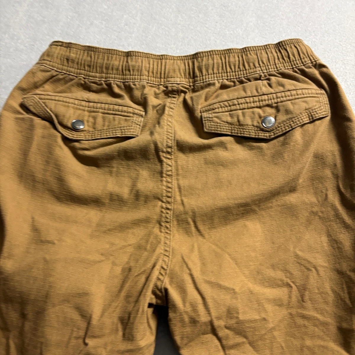 Iron Co Mens Jogger Pants Small Brown Stretch Twill Elastic Waist Drawstring