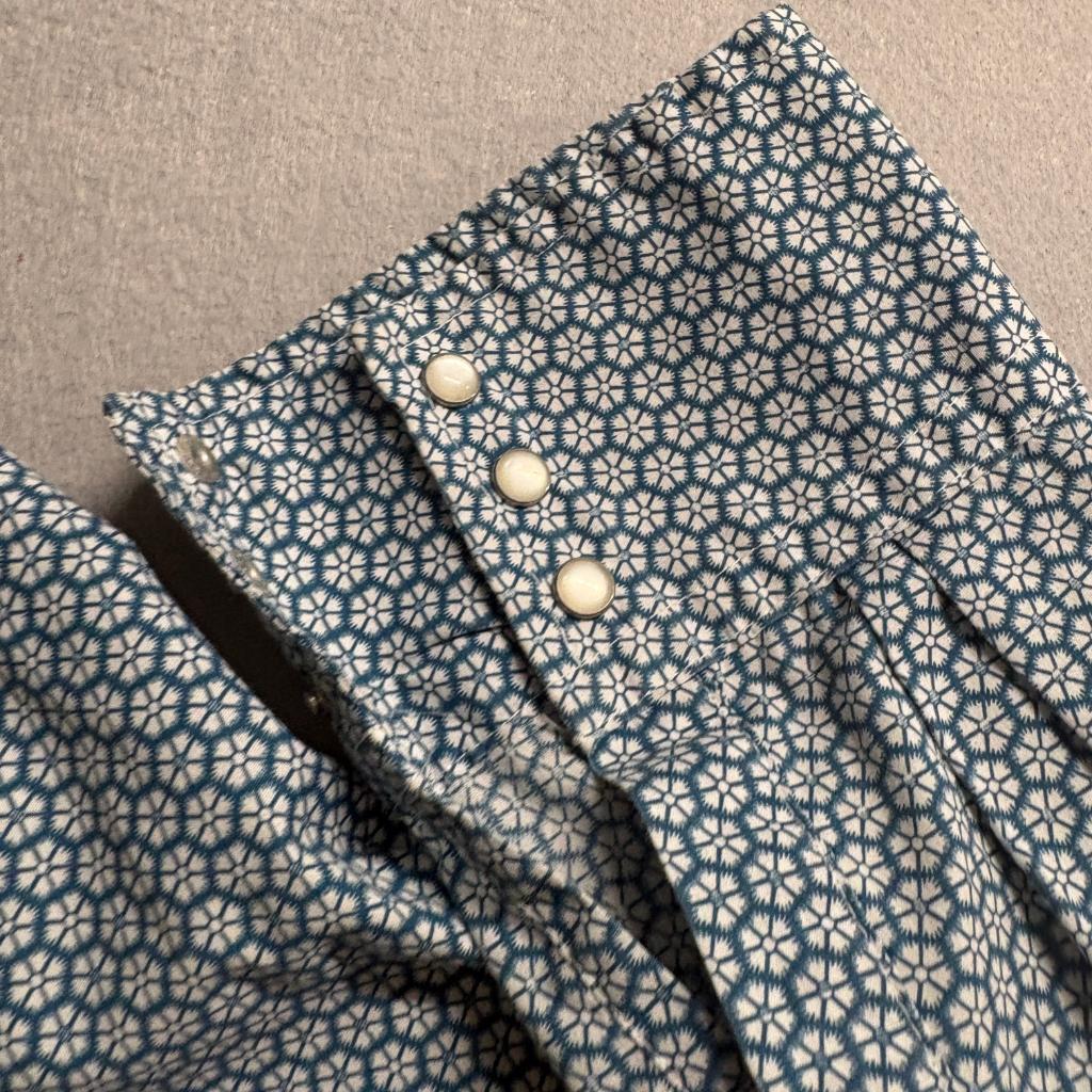 Wrangler Wrancher Western Shirt Mens XXL Blue Geometric Pearl Snap Long Sleeve