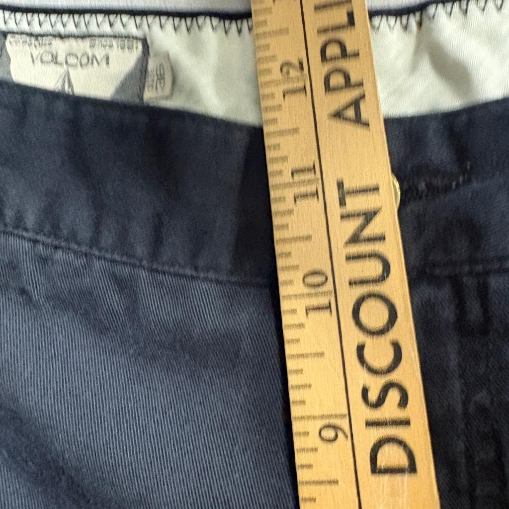 Volcom Frickin Modern Stretch Chino Shorts Mens 36 Black Cotton Blend Skate
