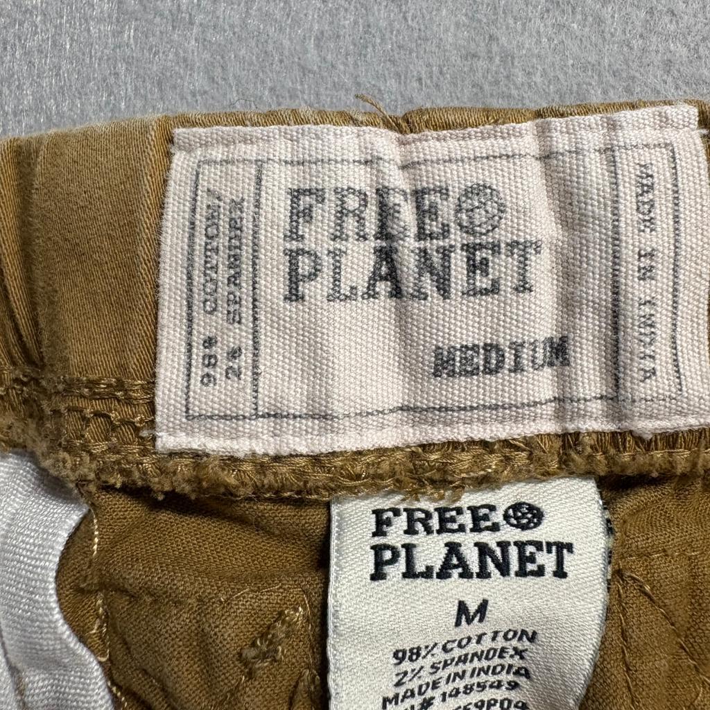 Free Planet Jogger Pants Mens Medium Brown Cotton Stretch Elastic Waist