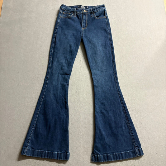 Hollister High Rise Vintage Flare Jeans Womens 1R W25 L32 Blue Soft Stretch