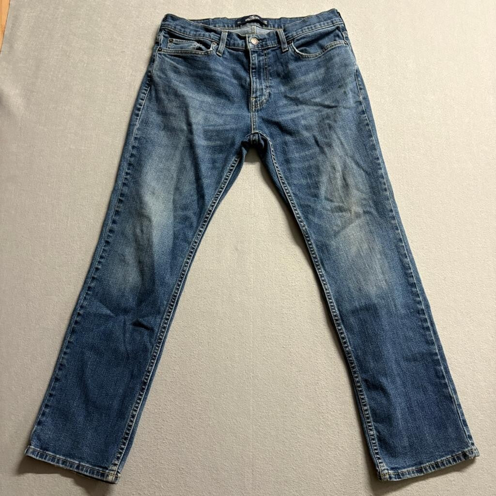 Hollister Epic Flex Slim Straight Jeans Mens 32x30 Blue Denim Stretch Pants