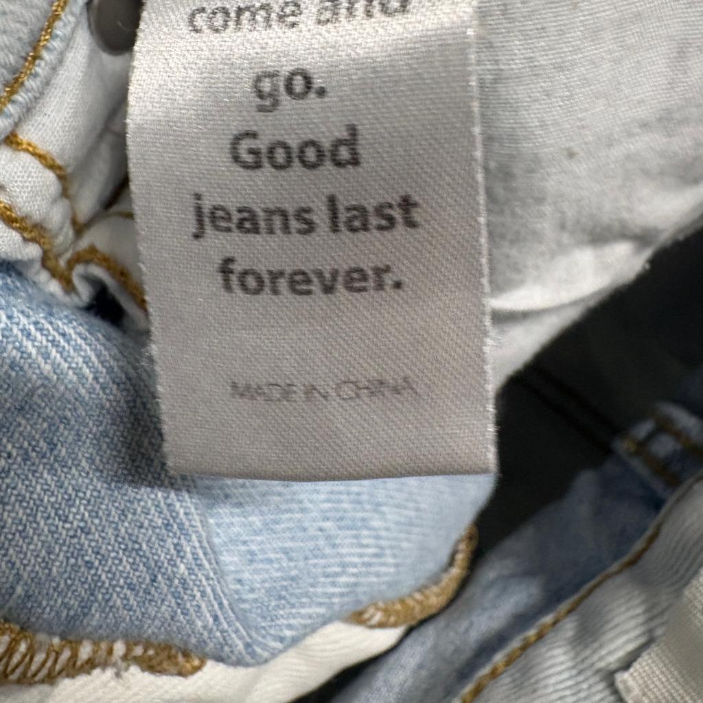 PacSun Colorblock Mom Jeans Womens 23 Blue Light Wash Denim High Rise Patchwork