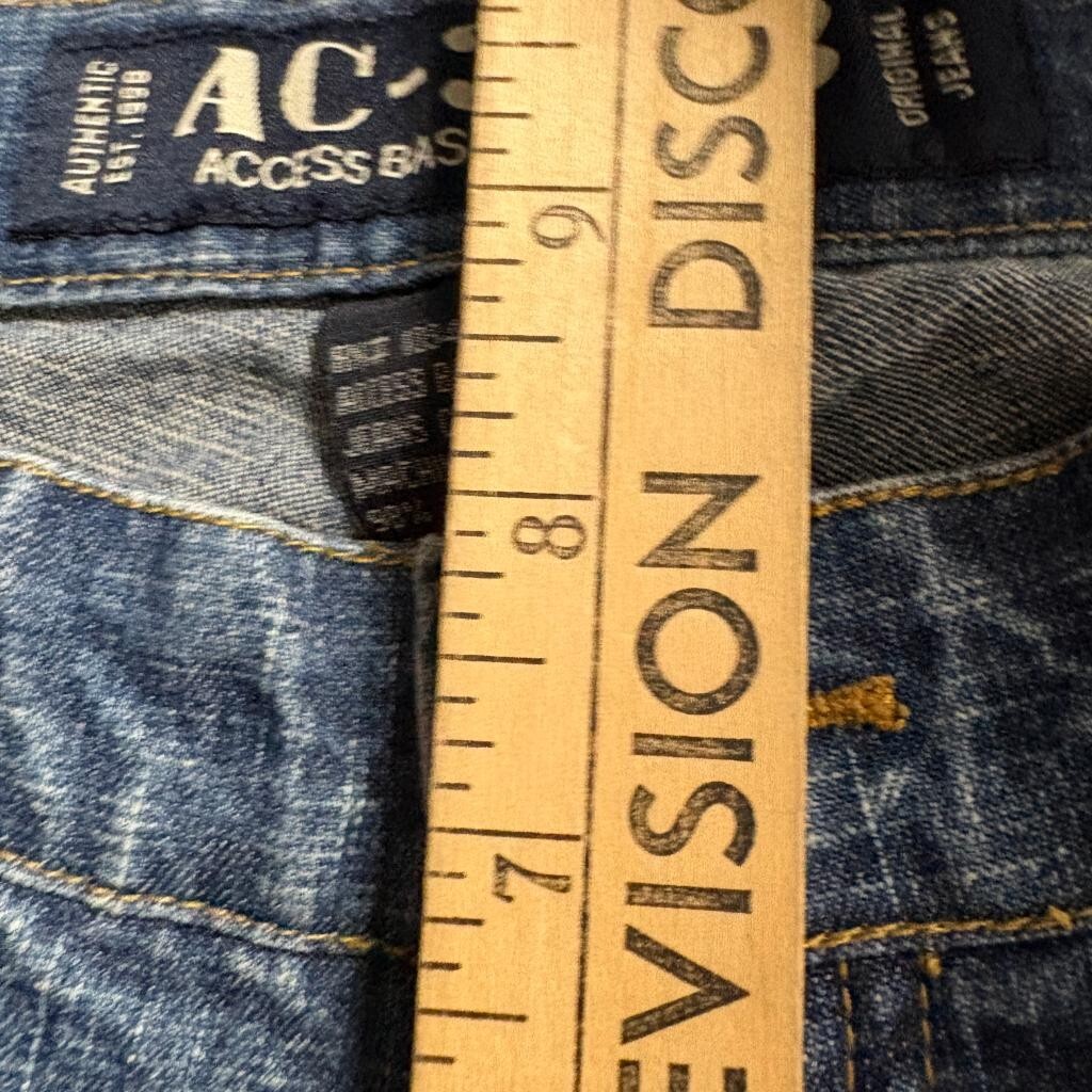 Access Basic Blue Jeans Womens Size 7 Blue Denim Straight Leg Mid Rise AC-3998